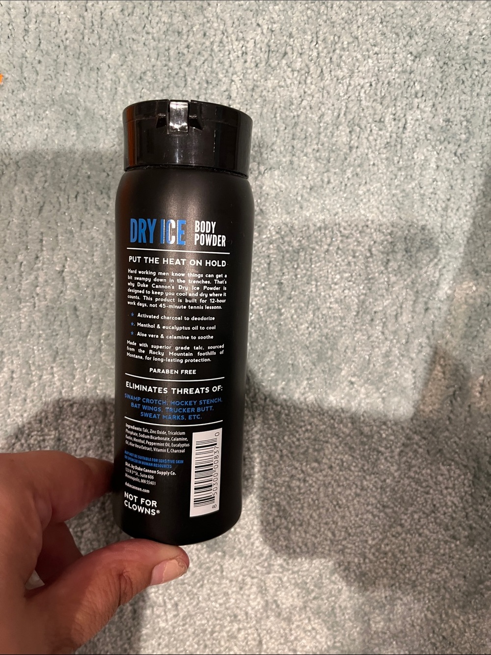 Duke Cannon Dry Ice Body Powder Trench Warfare 6 oz New - Picture 2 of 3